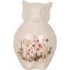 Clayre & Eef Sowa dekoracyjna ceramiczna beżowo-różowa 11x10x17 cm styl wiejski