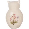 Clayre & Eef Sowa dekoracyjna ceramiczna beżowo-różowa 11x10x17 cm styl wiejski