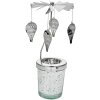 Clayre & Eef 66002 Karuzela na tealighty srebrna Ø 8 cm wysokość 17 cm