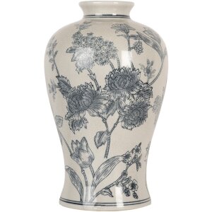 Clayre & Eef 6CE2072 Wazon ceramiczny biało-niebieski...