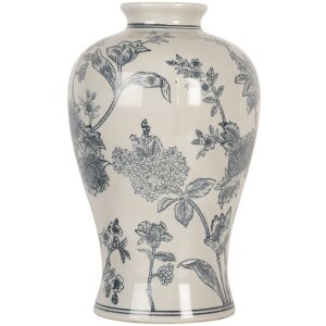 Clayre & Eef 6CE2072 Wazon ceramiczny biało-niebieski...