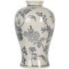Clayre & Eef 6CE2072 Wazon ceramiczny biało-niebieski styl boho 19x32 cm