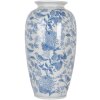Clayre & Eef 6CE2103 Wazon ceramiczny biało-niebieski Ø 19x37 cm