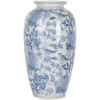 Clayre & Eef 6CE2103 Wazon ceramiczny biało-niebieski Ø 19x37 cm