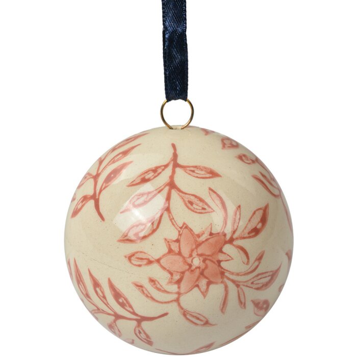 Clayre & Eef Kula dekoracyjna Ø 6 cm Beżowo-różowa ceramiczna kula w stylu vintage