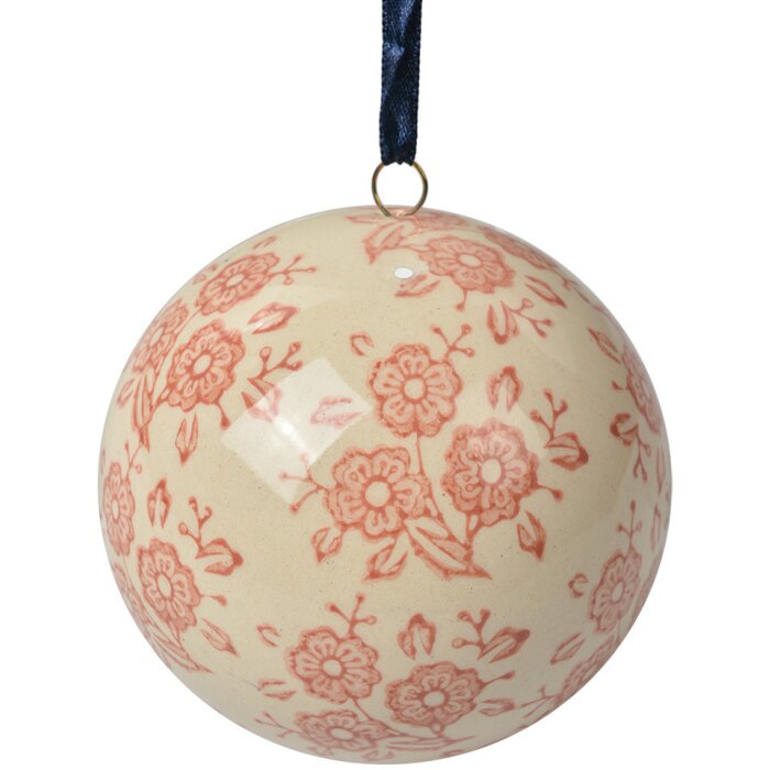 Clayre & Eef 6CE2106M Kula dekoracyjna Ø 8 cm Vintage ceramiczna beżowo-różowa