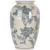 Clayre & Eef 6CE2074 Wazon Biały Niebieski Ø17 cm Wysokość 27 cm