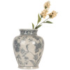 Clayre & Eef 6CE2076 Wazon biało-niebieski Ø 23x29 cm ceramiczny z kwiatowym wzorem