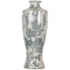 Clayre & Eef 6CE2080 Wazon ceramiczny biało-niebieski 42 cm Boho Design