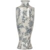 Clayre & Eef 6CE2080 Wazon ceramiczny biało-niebieski 42 cm Boho Design