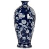Clayre & Eef 6CE2087 Wazon Niebiesko-biały wazon ceramiczny Ø 21x42 cm
