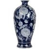 Clayre & Eef 6CE2087 Wazon Niebiesko-biały wazon ceramiczny Ø 21x42 cm