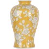 Clayre & Eef 6CE2089 Wazon Retro Ceramiczny Wazon Żółty Biały Ø19xH32 cm