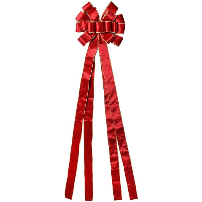 Clayre & Eef 65975R Kokarda dekoracyjna czerwono-złota 33x135 cm