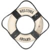 Clayre & Eef 66068 Dekoracyjne koło ratunkowe biało-niebieskie Ø 31x6 cm