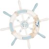 Clayre & Eef 6H2403 Kierownica dekoracyjna biało-niebieska 34 cm drewno MDF