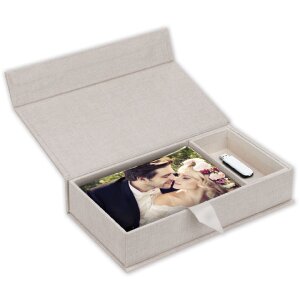 ZEP USB Photo Box Lodi Beige Linen 23x12,5x5 cm bez...