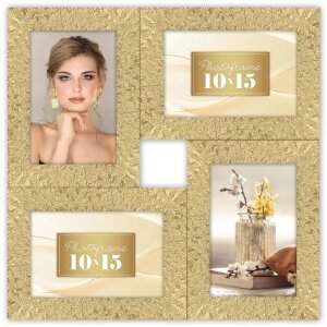 Ramka kolażowa ZEP Orion złota 4 zdjęcia w formacie 10x15 cm