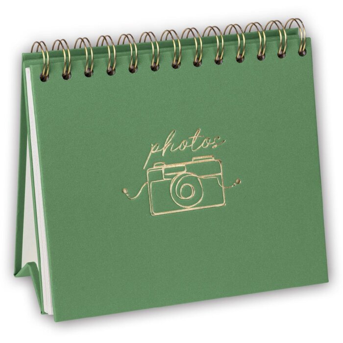 Album spiralny OLIVER zielony 13x19 cm – naklejki, 20 stron