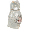 Clayre & Eef Sowa dekoracyjna ceramiczna szaro-różowa 13x12x22 cm styl wiejski vintage