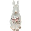 Clayre & Eef Królik dekoracyjny ceramiczny szaro-różowy 16x12x27 cm styl wiejski