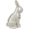 Clayre & Eef Królik dekoracyjny ceramiczny szaro-różowy 16x12x27 cm styl wiejski
