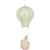 Clayre & Eef Dekoracyjny wisiorek królik balon na gorące powietrze beżowo-zielony Ø14x34cm