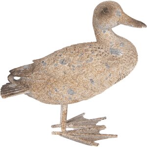 Clayre & Eef Dekoracyjna kaczka szaro-brązowa polyresin 22x15x21 cm
