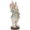 Clayre & Eef Królik dekoracyjny w stylu wiejskim beżowo-niebieski 11x10x28 cm polyresin