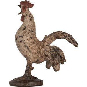 Clayre & Eef 6PR5481 Dekoracyjny kogut beżowo-brązowy 26x13x33 cm polyresin