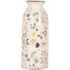 Clayre & Eef Wazon ceramiczny Ø 8x20 cm Beżowo-różowy Styl wiejski Vintage