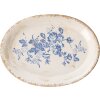 Clayre & Eef 6CE2020 Talerz dekoracyjny beżowo-niebieski 25x18x3 cm