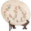 Clayre & Eef Talerz Dekoracyjny Ceramiczny Beżowy Różowy 25x18 cm Styl Vintage