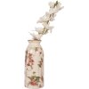 Clayre & Eef 6CE2027 Wazon Beżowy Różowy Kwiatowy Wzór Ø 8x20 cm Vintage Ceramika