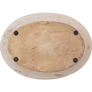 Clayre & Eef Talerz dekoracyjny 6CE2028 Ceramiczny beżowo-różowy 25x18x3 cm Vintage