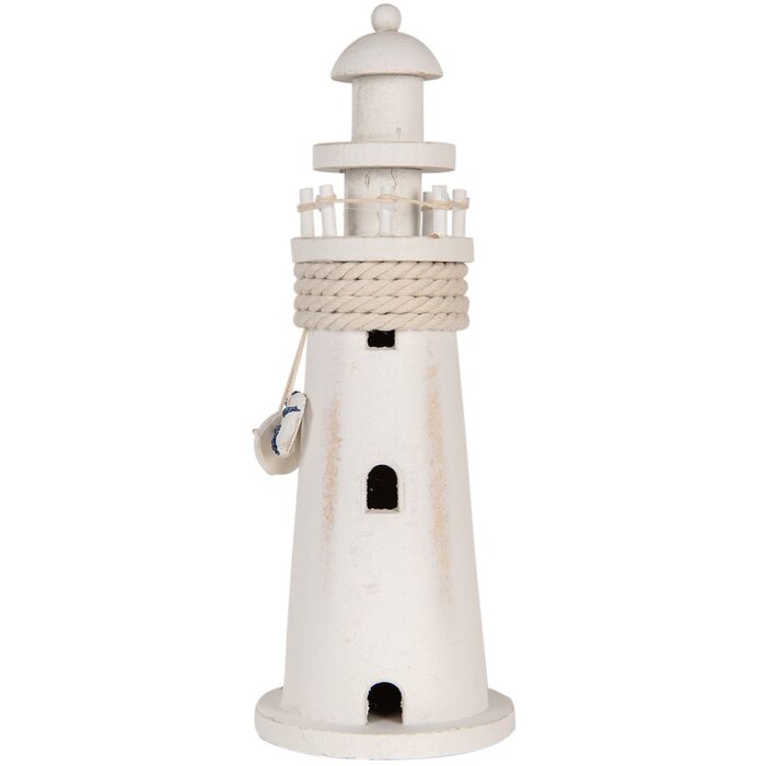 Clayre & Eef 6H2409 Dekoracyjna latarnia morska biała Ø 10x30 cm styl wiejski