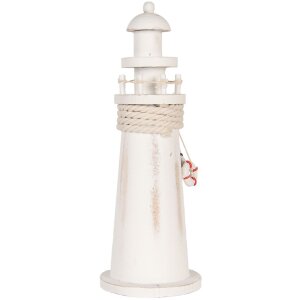 Clayre & Eef 6H2409 Dekoracyjna latarnia morska biała Ø 10x30 cm styl wiejski