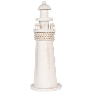 Clayre & Eef 6H2409 Dekoracyjna latarnia morska biała Ø 10x30 cm styl wiejski