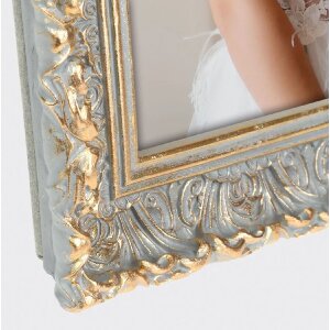 Ramka na zdjęcia z żywicy ZEP Valbonne szare złoto 10x15...