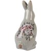 Clayre & Eef Królik dekoracyjny ceramiczny szaro-różowy 13x10x21 cm styl wiejski vintage