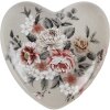 Clayre & Eef Dekoracyjne serce ceramiczne szaro-różowe 11x11x4 cm styl wiejski