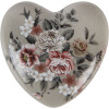 Clayre & Eef Dekoracyjne serce ceramiczne szaro-różowe 11x11x4 cm styl wiejski