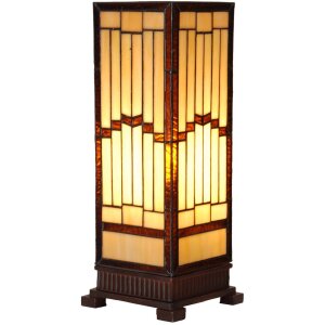 LumiLamp 5LL-6358 Lampa stołowa Tiffany Beżowy Brąz...