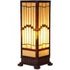 LumiLamp 5LL-6358 Lampa stołowa Tiffany Beżowy Brąz 17x17x44cm E27 Szkło Polyresin
