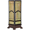 LumiLamp 5LL-6358 Lampa stołowa Tiffany Beżowy Brąz 17x17x44cm E27 Szkło Polyresin