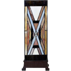 LumiLamp 5LL-6359 Lampa stołowa Tiffany brązowo-beżowa 17x17x44 cm E27 40W