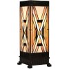 LumiLamp 5LL-6359 Lampa stołowa Tiffany brązowo-beżowa 17x17x44 cm E27 40W