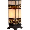 LumiLamp 5LL-6360 Lampa Stołowa Tiffany Beżowo Brązowa 44cm E27 Szkło Polyresin