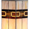 LumiLamp 5LL-6360 Lampa Stołowa Tiffany Beżowo Brązowa 44cm E27 Szkło Polyresin