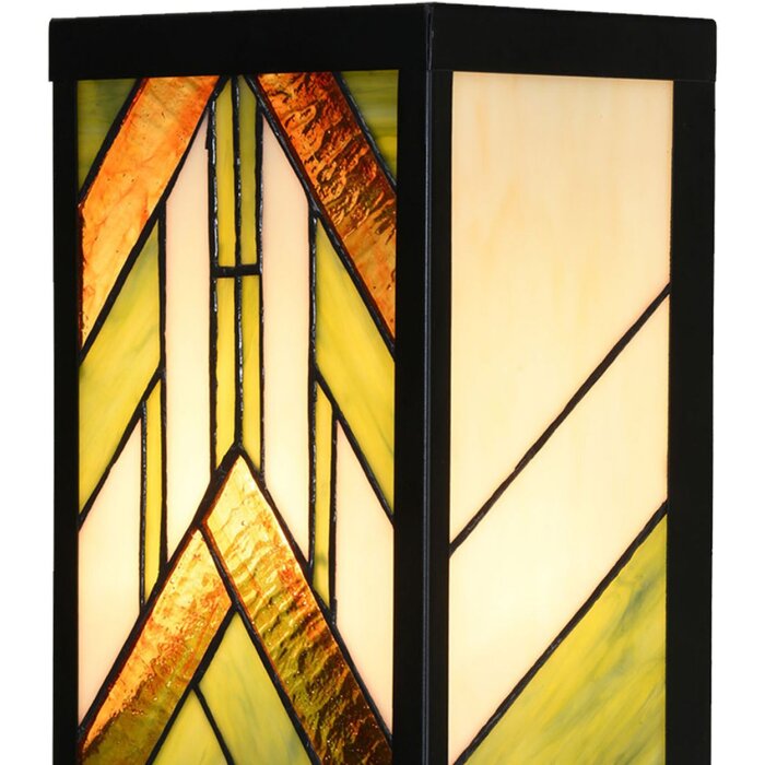 LumiLamp 5LL-6361 Lampa ścienna Tiffany beżowo-zielona 14x16x40 cm E27 szkło metal